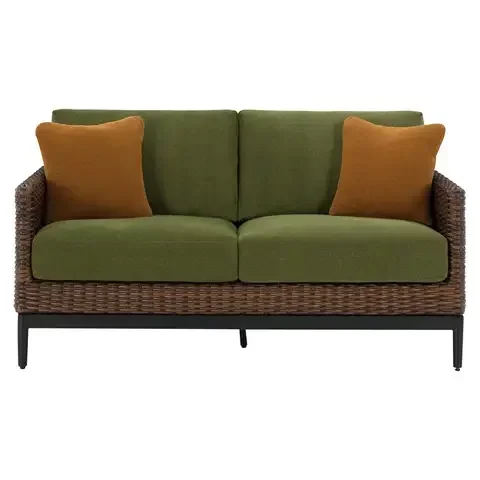 Signature Design by Ashley Horizon Hall Brown Aluminum Frame Loveseat Green