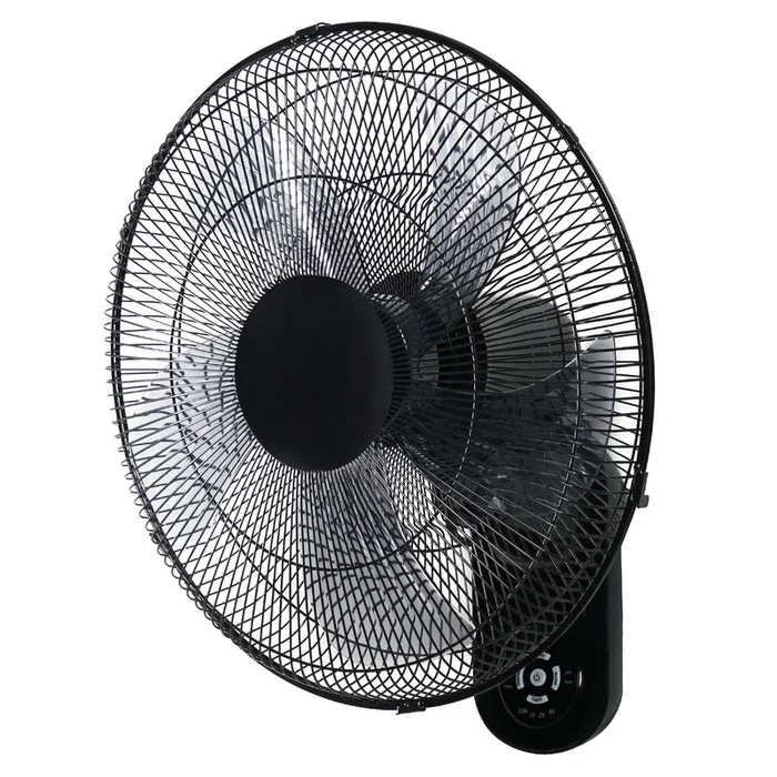 Simple Deluxe 18 Blade Wall Mount Fan, 5 Blades Adjustable 3 Speed Wall Mount Fan For Indoor, Home, Office And College Dorm Use, 90 Degree Horizontal Oscillating, 4 Hours Timer, Black, 1 Pack Black