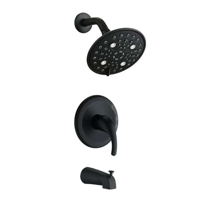 Single Handle 5-functions Shower Head Set with Tub Spout (Valve Included)