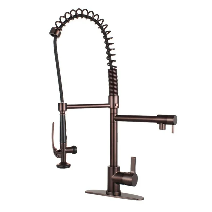 Single-Handle Pre-Rinse Spray Utility Pull-Down Sprayer Kitchen Faucet in Oil Rubbed Bronze