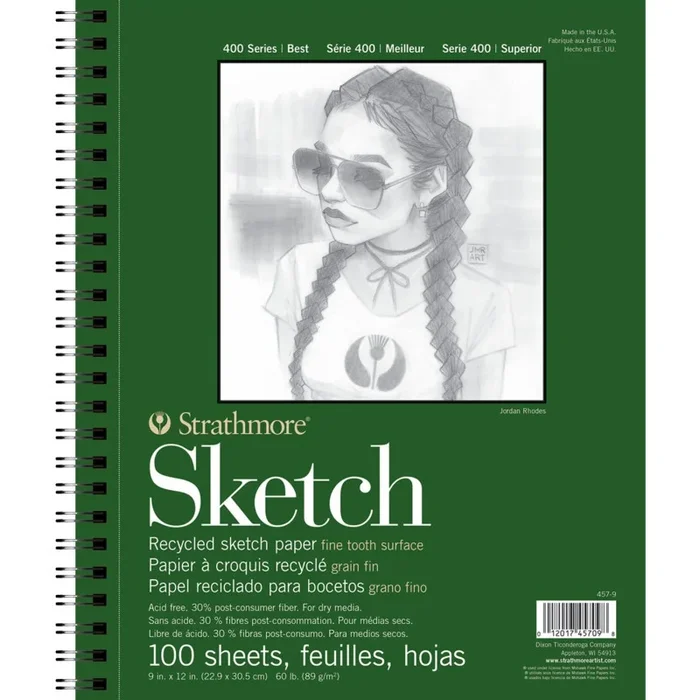 Sketch Pad 100Shts 9X12in Side 400 Series Recycled
