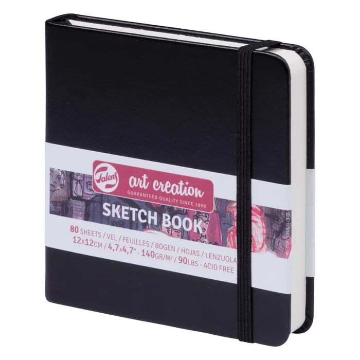 Sketchbook Black Cover 4.7X4.7In