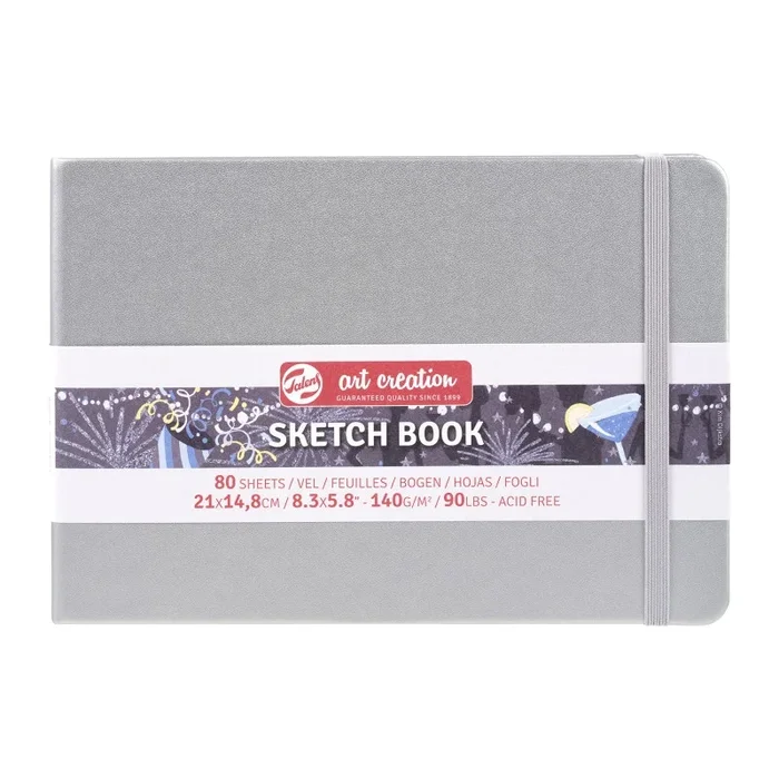 Sketchbook Shiny Silver 8.3X5.8In