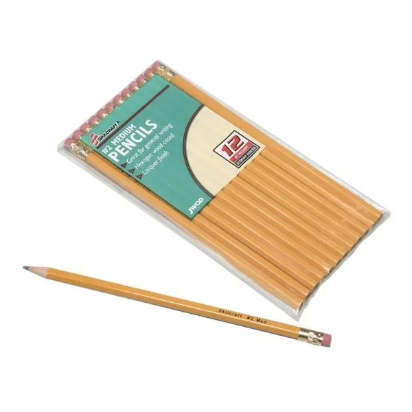 Skilcraft General Use Woodcase Pencils, #2 Lead, Medium Point, Pack Of 12