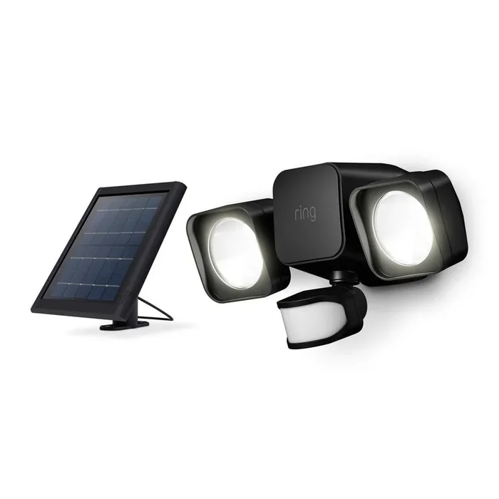Smart Lighting Black Motion Activated Solar Outdoor Integrated LED Flood Light