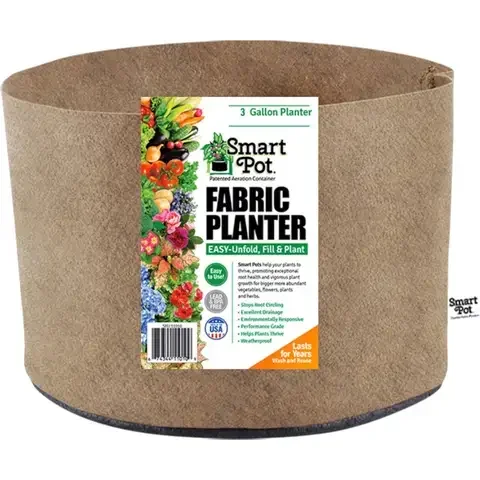 Smart Pot 7.5 in. H X 10 in. D Fabric Grow Bag Planter Natural