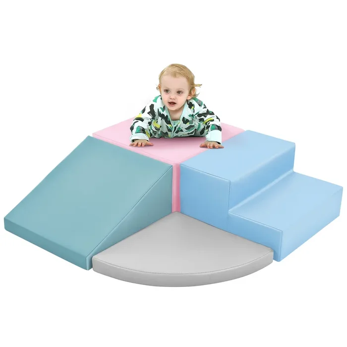 Soft Climb And Crawl Foam Playset, Safe Soft Foam Nugget Block For Infants, Preschools, Toddlers, Kids Crawling And Climbing Indoor Active Play Structure Colorful 1 To 2 Years Foam Indoor