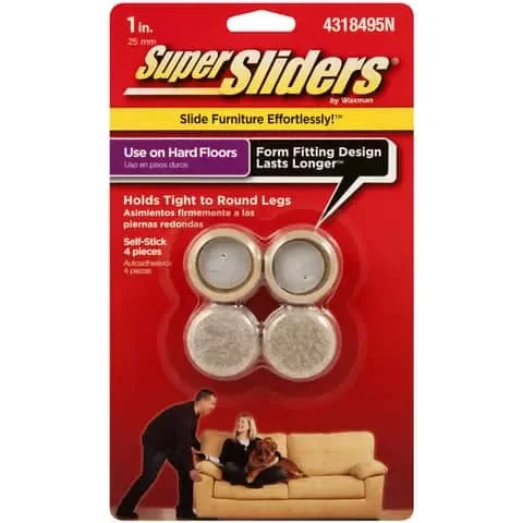Softtouch Felt/Plastic Self Adhesive Protective Pad Beige Round 1 in. W X 1 in. L 4 pk