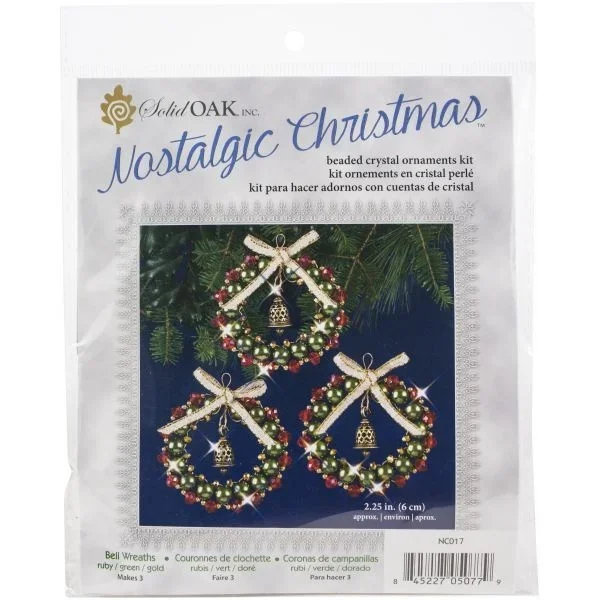 Solid Oak Nostalgic Christmas Beaded Cyrstal Ornament Kit