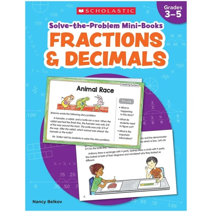 Solve-The-Problem Mini Books: Fractions & Decimals