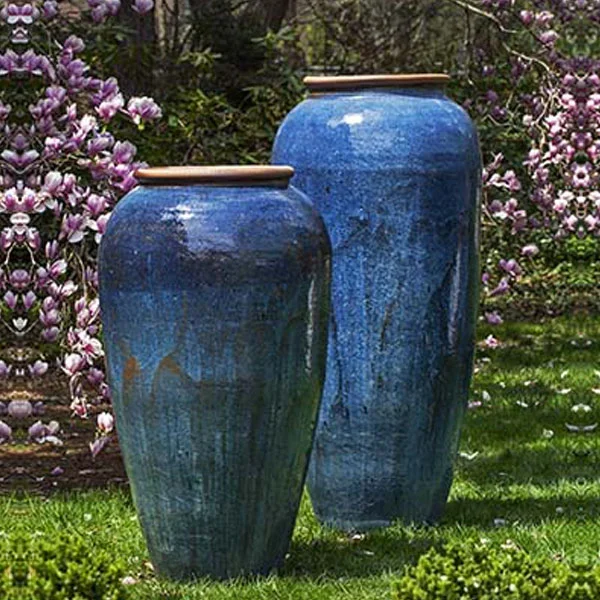Sora Jar Planter – Rustic Blue – S/1, Short Campania International