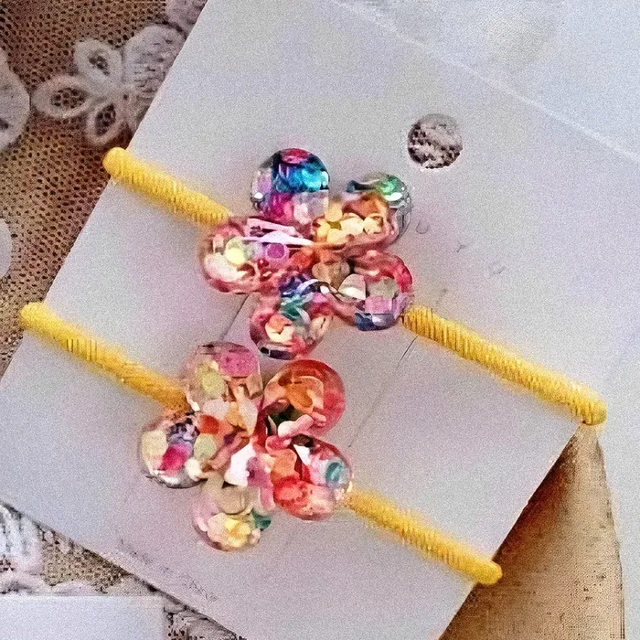 Sparkle Hair Elastic Set Flower