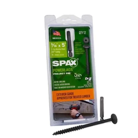 SPAX PowerLag 5/16 in. in. X 5 in. L T-30 Washer Head Serrated Structural Screws