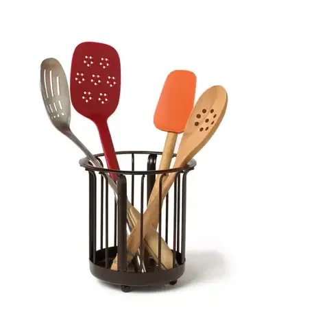 Spectrum Ashley 6.75 in. H X 6.25 in. W X 6.25 in. D Brown Utensil Holder