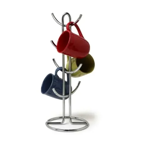 Spectrum Euro 17.5 in. H X 7.3 in. W X 7.3 in. D Silver Mug Holder