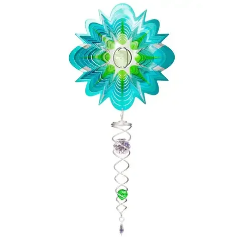 Spinfinity Designs Multi-color Stainless Steel 6.5 in. Glow Splash Mini Set Outdoor Spinner