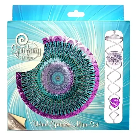 Spinfinity Designs Multi-color Stainless Steel 6.5 in. Mandala Galactic Mini Set Outdoor Spinner