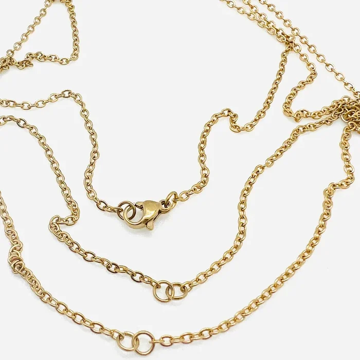 Split Cable Chain Necklace – Plated Stainless – 18″
