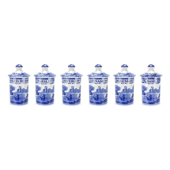 Spode – Spice Jars – Blue Italian
