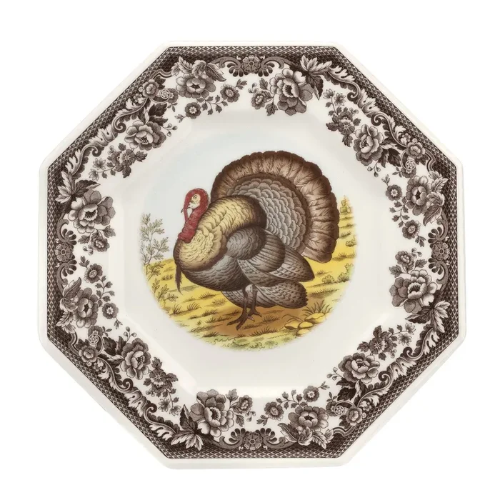 Spode – Woodland Octagonal Plate – Turkey