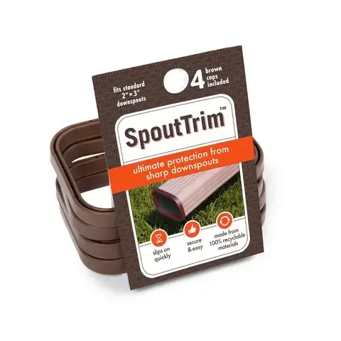 SpoutTrim 2 in. H X 4 in. W X 3 in. L Brown Plastic A Gutter End Cap