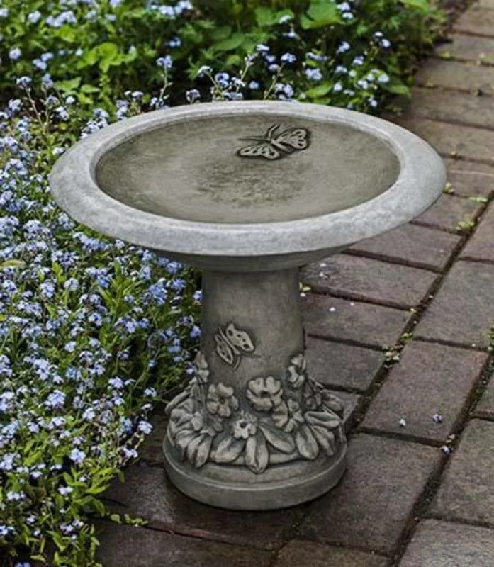 Spring Meadow Cast Stone Outdoor Garden Birdbath (1 pc)