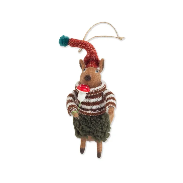 ***Squirrel with Brown & White Sweater Ornament