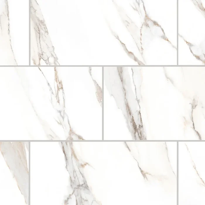 Statuario Crema 12-in x 24-in Polished Porcelain Marble Look Floor and Wall Tile (1.937-sq ft/ Piece)