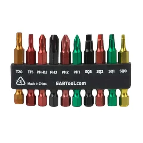 Stay Sharp Phillips/Square Recess/Torx 2 in. L Color Coded Screwdriver Bit 10 pk