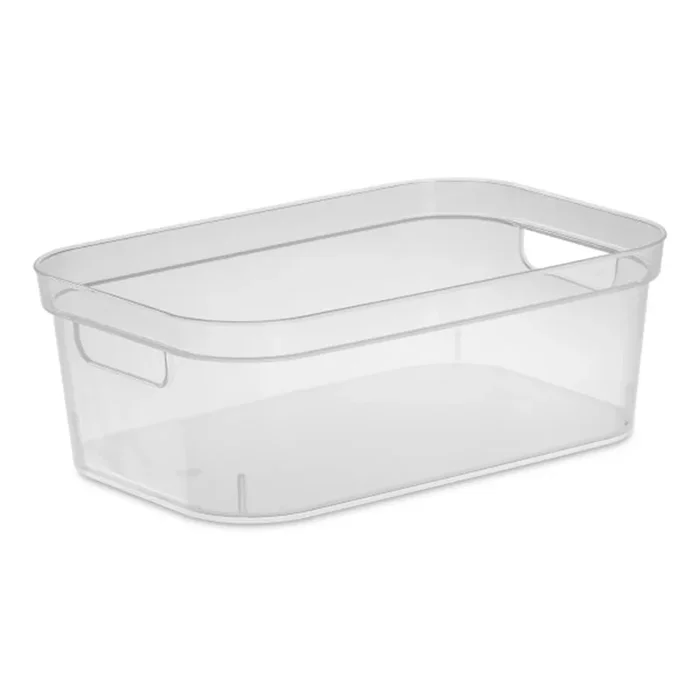 Sterilite 4.25x8x12.25 In Storage Bin w/ Carry Through Handles, Clear (32 Pack)