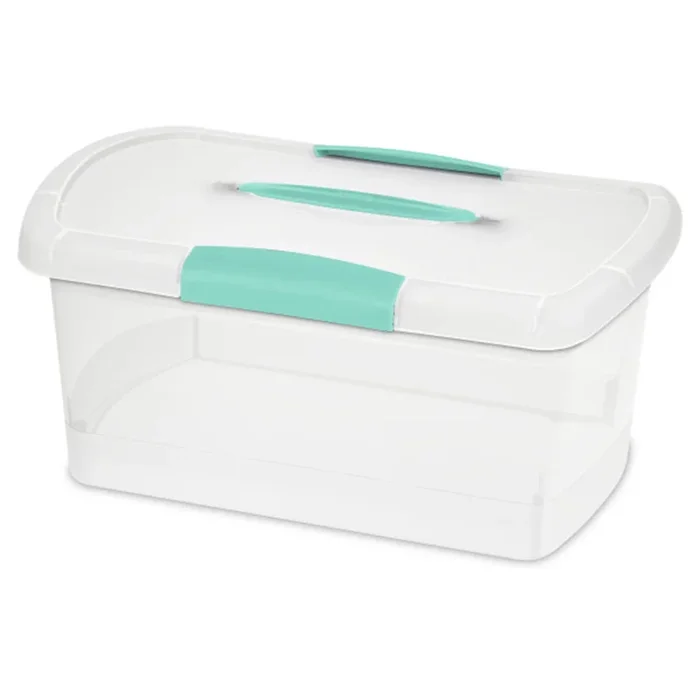 Sterilite 6 Pack Stackable Storage Bin, Latch Lid, Medium Nesting ShowOff, Clear