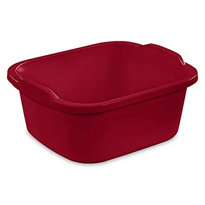 Sterilite Large Multi Function Home 12 Qt Sink Dish Washing Pan, Red (32 Pack)
