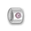 Sterling Large Hole Rondelle Bead – Light Amethyst/June