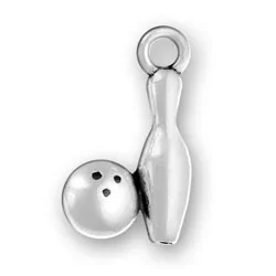 Sterling Silver Charm- Bowling Ball & Pin
