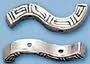 Sterling Silver Curved Etched Spacer Bar – 2 Hole