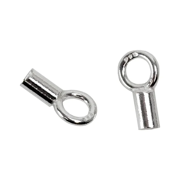 Sterling Silver Fancy Crimp End Cap 6.4mm – Pkg/2