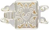 Sterling Silver Heart Filigree Box Clasp – Double Strand