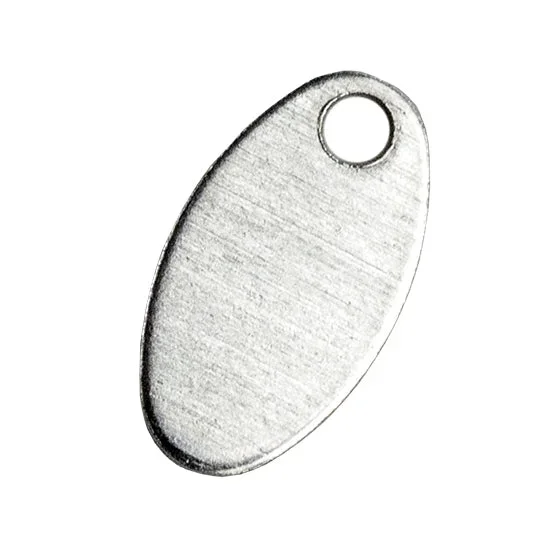 Sterling Silver Name Tag with Ring Oval – 5.5 x 10mm – Pkg/4