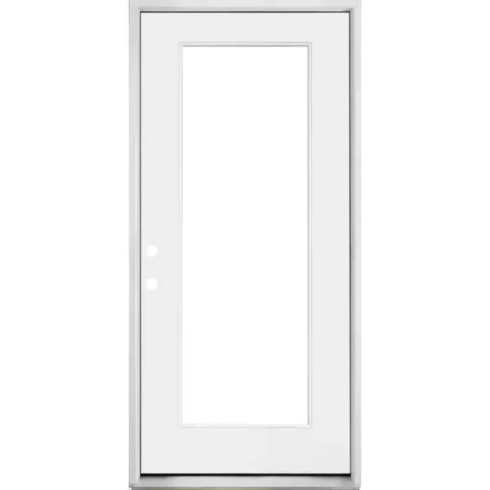Steves & Sons 36 in. x 80 in. Legacy Series Full Lite Clear Glass Right Hand Inswing White Primed Fiberglass Prehung Front Door