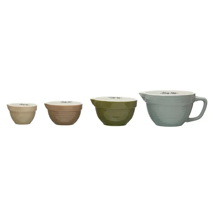 Stoneware Batter Bowl Measuring Cup Set