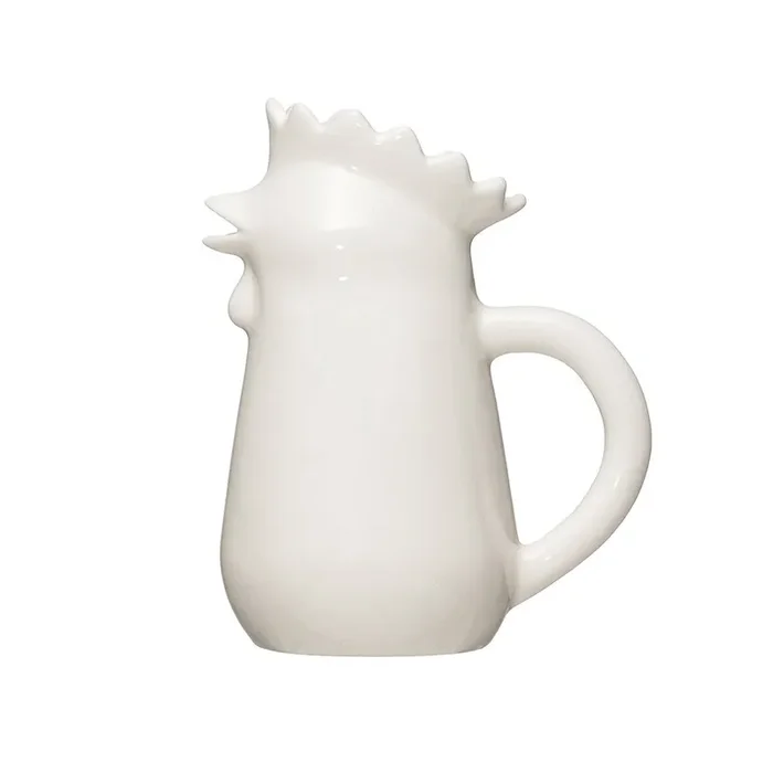 Stoneware Chicken Creamer – White