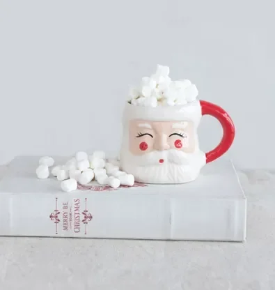 Stoneware Santa Mug