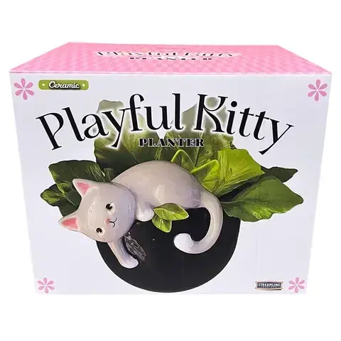 Streamline Ceramic Planter Grey/Black/White/Pink