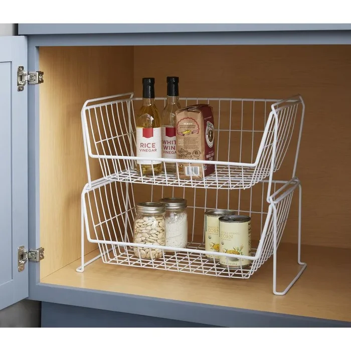Style Selections 19.69-in W x 8.78-in H 1-Tier Freestanding Metal Baskets & Organizers