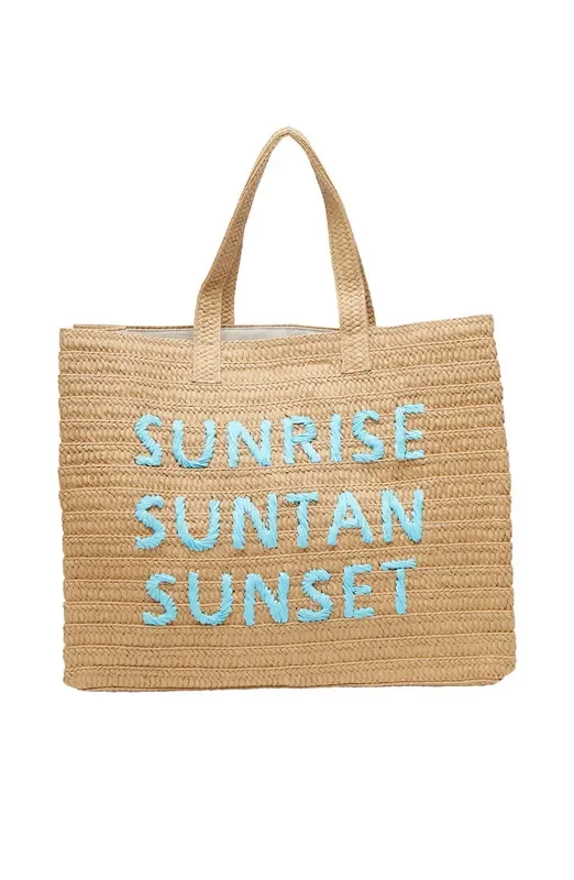 Sunrise Suntan Sunset Straw Tote