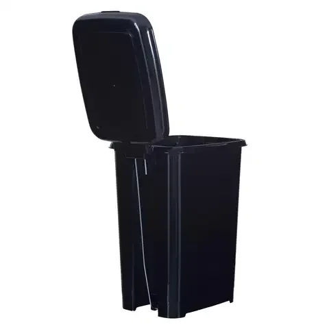 Superio Brand 10 L Black Plastic Slim Pedal Step-On Trash Can
