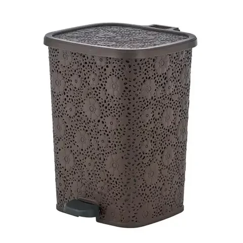 Superio Brand 6 L Brown Plastic Lace Trash Can