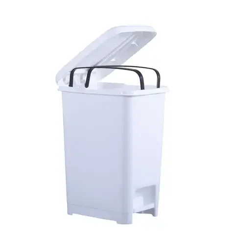 Superio Brand 60 L White Plastic Slim Pedal Step-On Trash Can