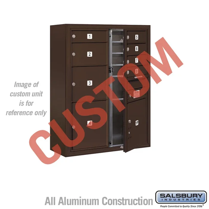Surface Mounted 4C Horizontal Mailbox Unit – 10 Door High, Double Column, Bronze, Front Loading