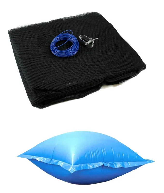 Swimline 18′ Round Above Ground Pool Leaf Net Cover + Winter Closing Air Pillow